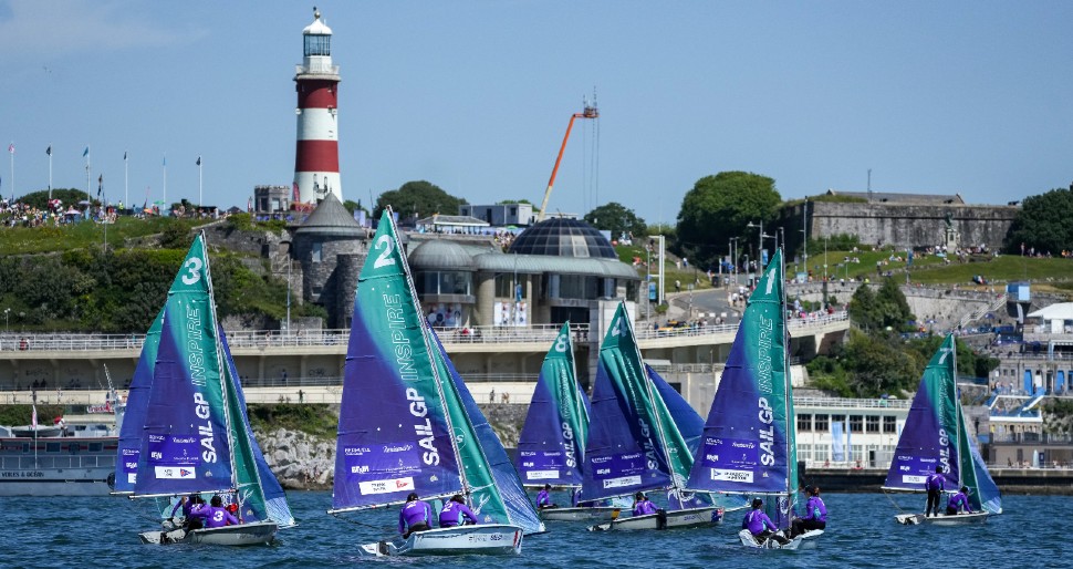 SailGP Inspire yachts in Plymouth Sound 